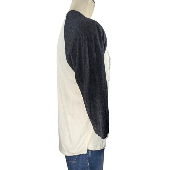 AC/DC Men's Large Cotton Gray & White Raglan T-Shirt - Picture 2 of 10